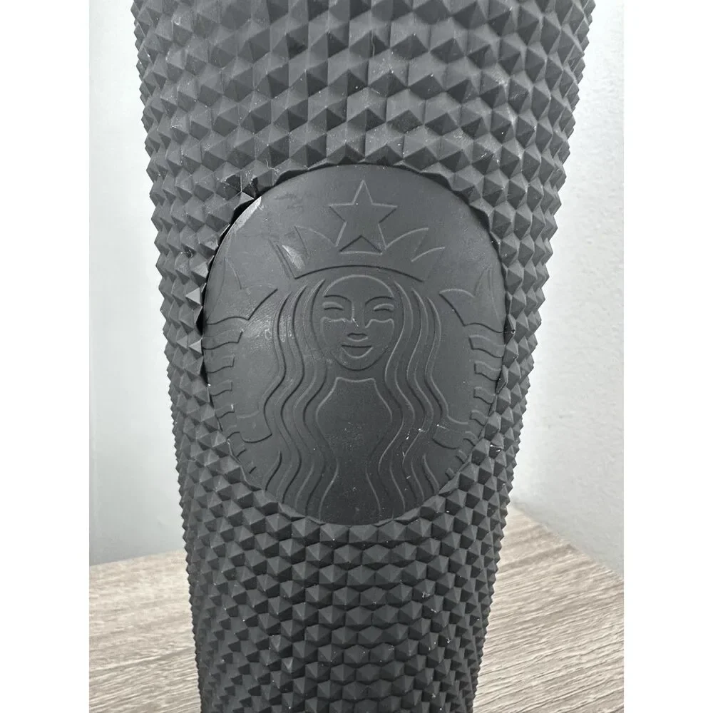 Starbucks 2021 Black Matte Studded Venti Tumbler Cold Cup 24oz Goth Drinkware